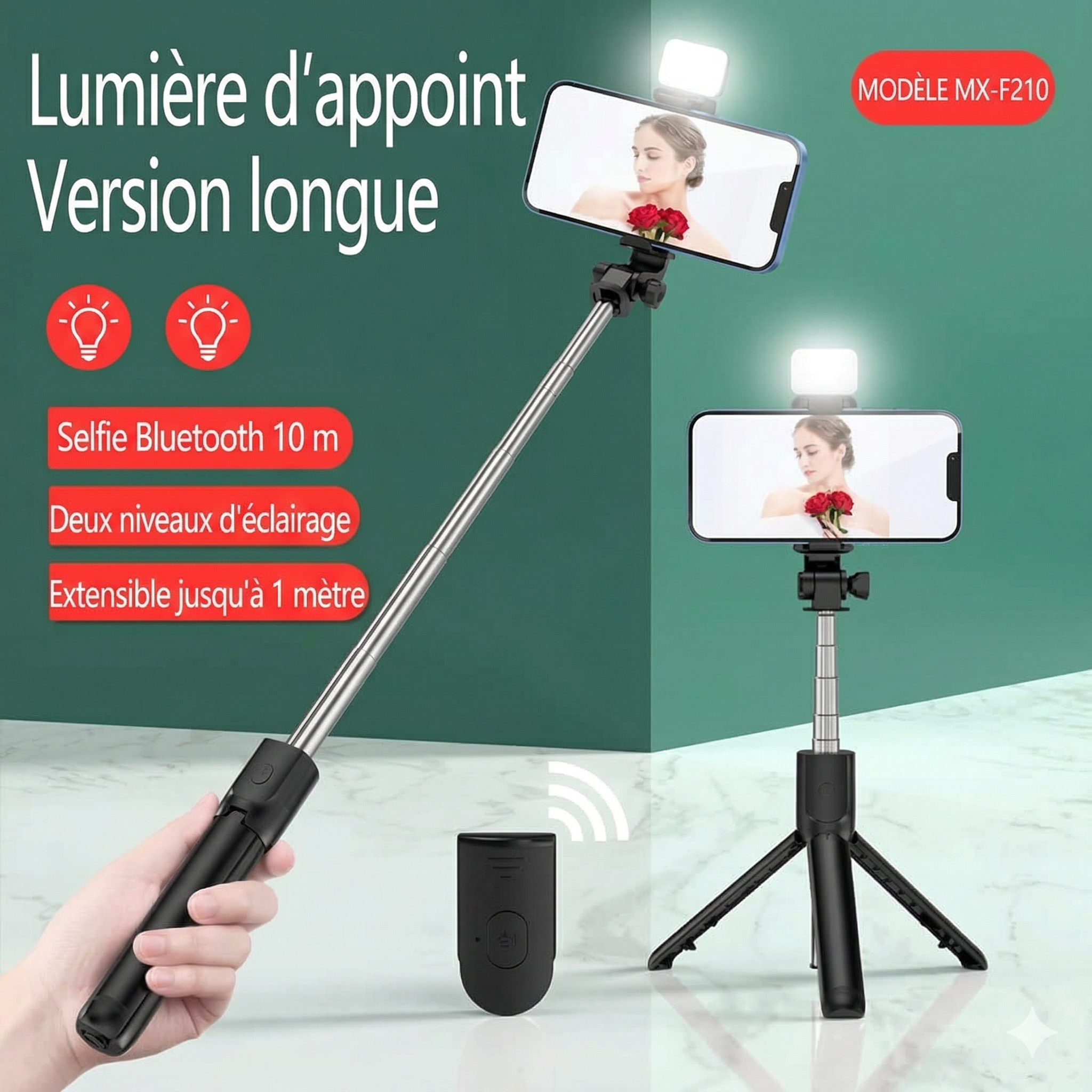 trépied avec télécommande Bluetooth
