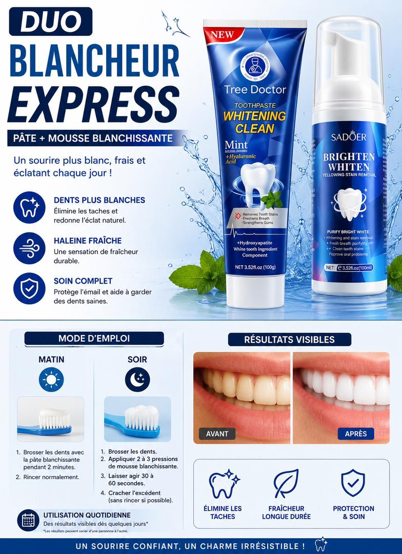 Le Kit Blanchissant Express "Tree Doctor" – Votre Sourire Éclatant en Quelques Jours